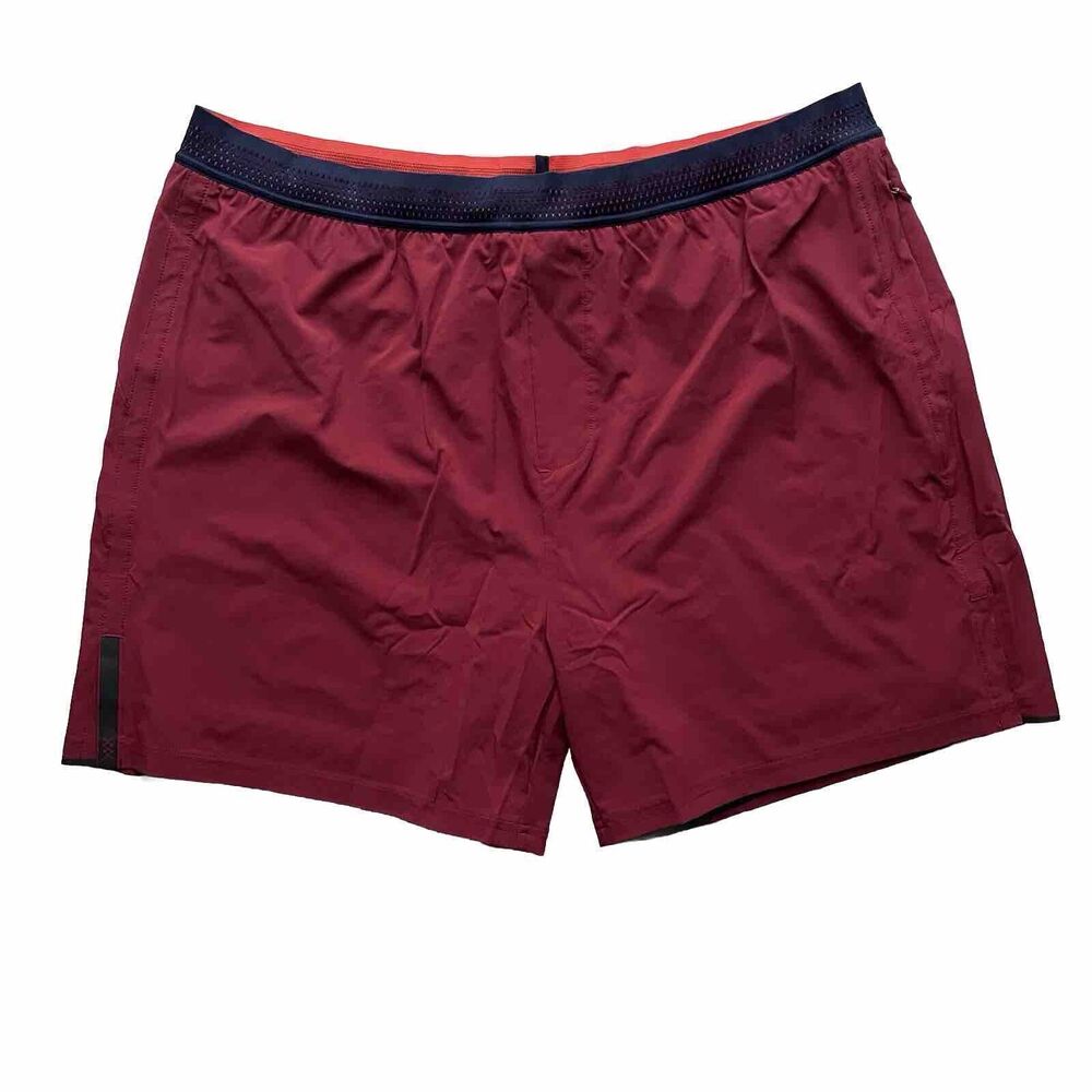 RHONE Mens Swift Shorts Lined Lightweight Stretchy Athletic Shorts red size 2XL